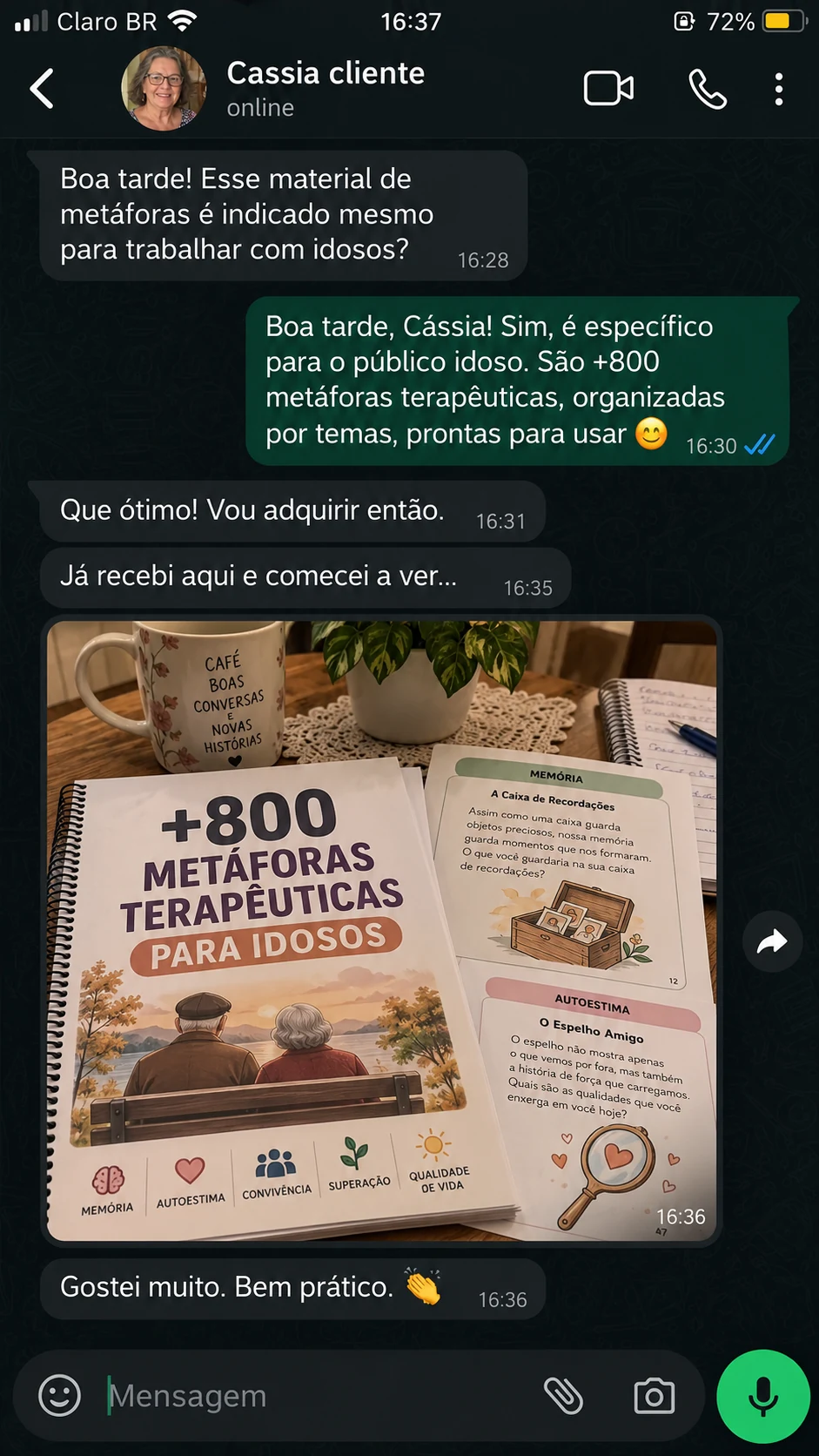 Conversa enviada: depoimento de Cássia sobre as metáforas para idosos